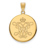 Image of 14k Yellow Gold LogoArt College of William and Mary Large Disc Pendant