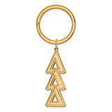 Image of Sterling Silver Gold-plated LogoArt Delta Delta Delta Sorority Greek Letters Key Ring