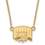 Image of 14k Yellow Gold LogoArt Ohio University Small Pendant 18 inch Necklace