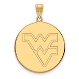 Image of 14k Yellow Gold LogoArt West Virginia University W-V Extra Large Disc Pendant