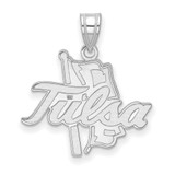 Image of Sterling Silver Rhodium-plated LogoArt University of Tulsa Large Pendant