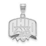 Image of Sterling Silver Rhodium-plated LogoArt Ohio University Medium Pendant