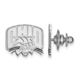 Image of Sterling Silver Rhodium-plated LogoArt Ohio University Lapel Pin