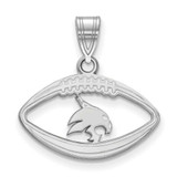 Image of Sterling Silver Rhodium-plated LogoArt Texas State University Bobcat Football Pendant