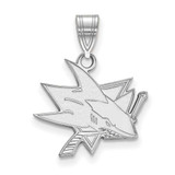 Image of 14k White Gold NHL LogoArt San Jose Sharks Medium Pendant