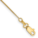 Image of 14K Yellow Gold 10 inch .5mm Box with Lobster Clasp Anklet