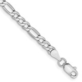 Image of 14K White Gold 9 inch 3.5mm Hollow Figaro with Lobster Clasp Chain