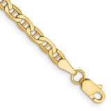 Image of 14K Yellow Gold 9 inch 3.2mm Hollow Anchor with Lobster Clasp Anklet