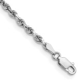 Image of 14K White Gold 9 Inch 3mm Diamond-cut Quadruple Rope Lobster Clasp Chain