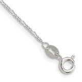 Image of Sterling Silver 1.2mm Figaro Chain Anklet QFG035-9