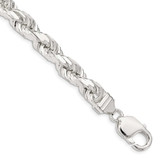 Image of Sterling Silver 8mm Diamond-cut Rope Chain QDC170-9