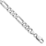 Image of Sterling Silver Rhodium-plated 7.5mm Figaro Chain QFG200R-10