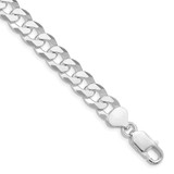 Image of Sterling Silver Rhodium-plated 8.5mm Beveled Curb Chain QFB210R-10