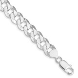 Image of Sterling Silver Rhodium-plated 10.6mm Beveled Curb Chain QFB250R-9