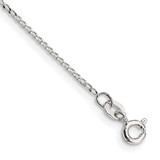Image of Sterling Silver 1mm Open Elongated Link Curb Chain Anklet QPE42-9