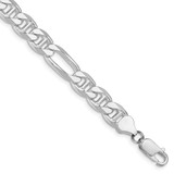Image of Sterling Silver Rhodium-plated 7.75mm Figaro Anchor Chain QAF220R-9