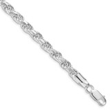 Image of Sterling Silver Rhodium-plated 5.75mm Diamond-cut Rope Chain QDC120R-10