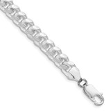 Image of Sterling Silver Rhodium-plated 7.35mm Domed w/ Side Diamond-cut Curb Chain QRC220R-9