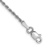 Image of 14K White Gold 1.5mm Diamond-Cut Rope Chain Anklet 1666-9