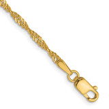 Image of 14K Yellow Gold 1.9mm Singapore Chain Anklet