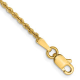Image of 14K Yellow Gold 1.8mm Solid Regular Rope Chain Anklet