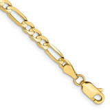 Image of 10k Yellow Gold 4mm Concave Open Figaro Chain 10LF100-9