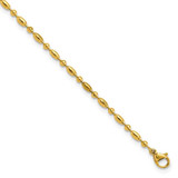 Image of Chisel Stainless Steel Polished Yellow IP-plated Fancy Beaded 9.5 inch Anklet Plus 1 inch Extension