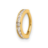 Image of 14K Yellow Gold 18 Gauge Polished CZ Hinged Cartilage Ring