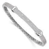 Image of Brilliant Embers Sterling Silver Rhodium-plated 202 Stone Micro Pave CZ Buckle Hinged Bangle Bracelet