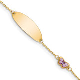 Image of 14K Yellow Gold Childrens Enamel Butterfly w/.5in ext. ID Bracelet BID106-5.5