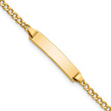 Image of 10k Yellow Gold Hollow Curb Link ID Bracelet 10DCID132-6