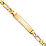 Image of 10k Yellow Gold Hollow Figaro Link ID Bracelet 10DCID140-7