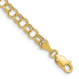Image of 10k Yellow Gold Hollow Double Link Charm Bracelet 10DO540-8