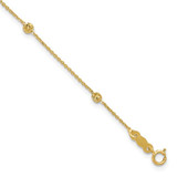 Image of 14K Yellow Gold Polished and Diamond-cut Tiny Puffed Circles 6-Station Bracelet