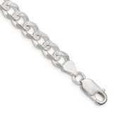 Image of Sterling Silver 7.5mm Pave Curb Chain QCF200-8