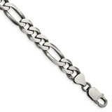 Image of Sterling Silver Antiqued 7.75mm Figaro Chain QFG220A-8