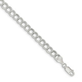 Image of Sterling Silver 6mm Double Link Charm Bracelet QG2209-6