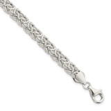 Image of Sterling Silver Polished Byzantine Link Bracelet QG5963-7.5