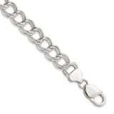 Image of Sterling Silver 10.5mm Double Link Charm Bracelet QG2211-9