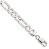 Image of Sterling Silver 8.5mm Lightweight Flat Figaro Chain QMB220-7