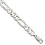 Image of Sterling Silver 9.5mm Lightweight Flat Figaro Chain QMB250-8