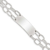 Image of Sterling Silver Double Strand Oval Link ID Bracelet QG1540-8.25
