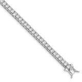 Image of Sterling Silver Rhodium-plated CZ 7 inch Tennis Bracelet QX528CZ