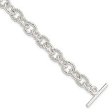Image of Sterling Silver 7.75inch Polished Fancy Link Toggle Bracelet QH147-7.75