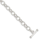 Image of Sterling Silver 7.75inch Polished Fancy Link Toggle Bracelet QH130-7.75