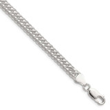 Image of Sterling Silver Polished 5.7mm Double Diamond-cut Curb Chain QDD120-8