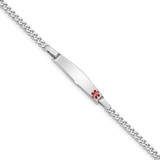 Image of Sterling Silver Rhodium-plated Medical ID Curb Link Bracelet XSM20-7
