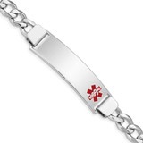 Image of Sterling Silver Rhodium-plated Medical ID Curb Link Bracelet XSM34-8