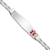 Image of Sterling Silver Rhodium-plated Medical ID Anchor Link Bracelet XSM26-7
