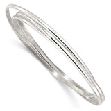 Image of Sterling Silver Polished Triple Intertwined Slip On Bangle Bracelet QB1475